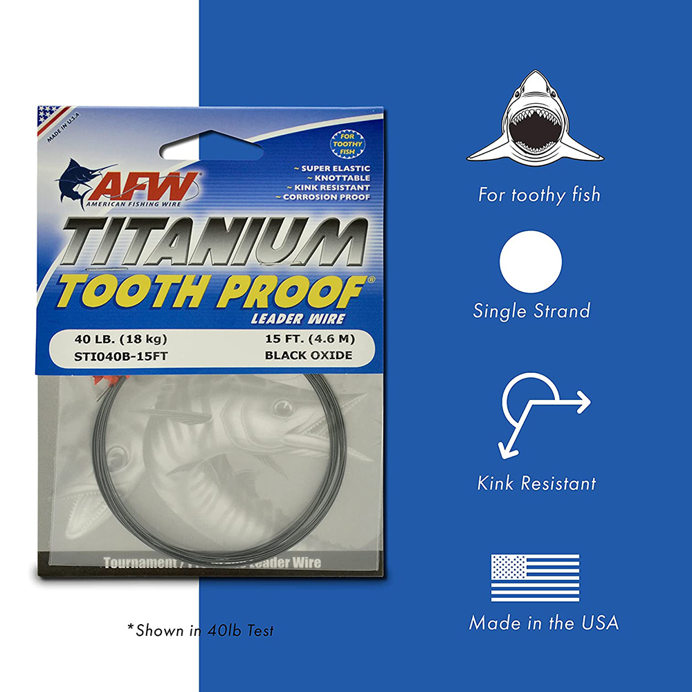 AFW Titanium Tooth Proof Single Strand Leader Wire